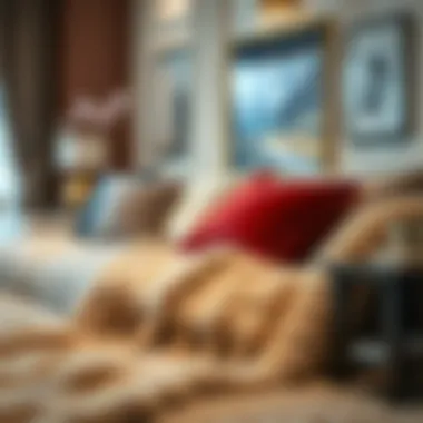 Elegant Decor with Plush Blankets Elegant decor featuring plush blankets in a stylish setting