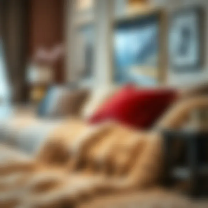 Elegant Decor with Plush Blankets Elegant decor featuring plush blankets in a stylish setting