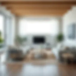 Minimalist Scandinavian living room with natural light