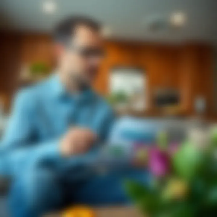 Tracking Energy Usage for Cost Efficiency Homeowner checking energy bills