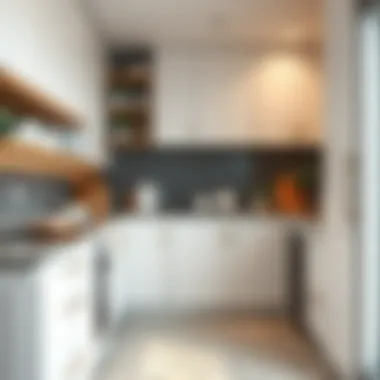 Smart Storage Solutions in Small Kitchens Elegant small kitchen showcasing smart storage solutions