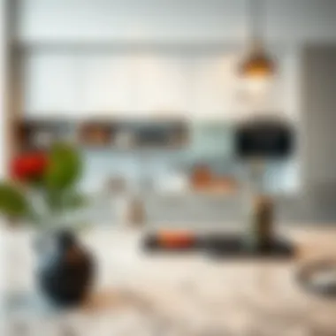 Stylish kitchen featuring a granite countertop and accessories