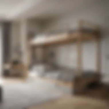 Modern Single Bunk Bed Design A stylish single bunk bed in a contemporary room setting.