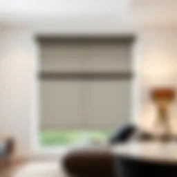 Elegant suction cup roller blind in a modern interior