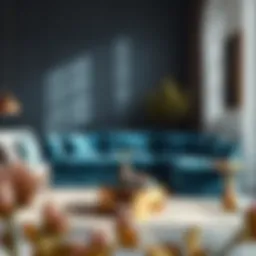 Elegant velvet sofa cover enhancing the aesthetic of a modern living room
