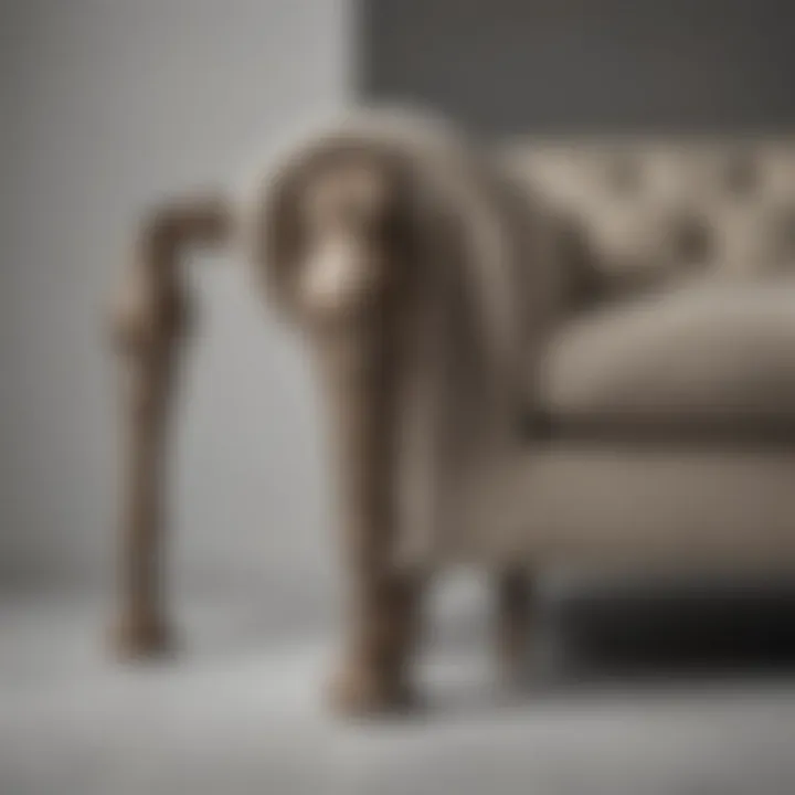 Variety of screw-on sofa legs showcasing different styles and materials.