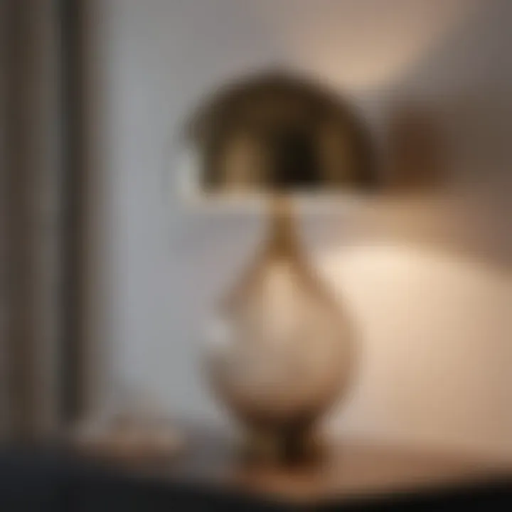 Close-up of Vivense table lamp highlighting its unique features and craftsmanship.