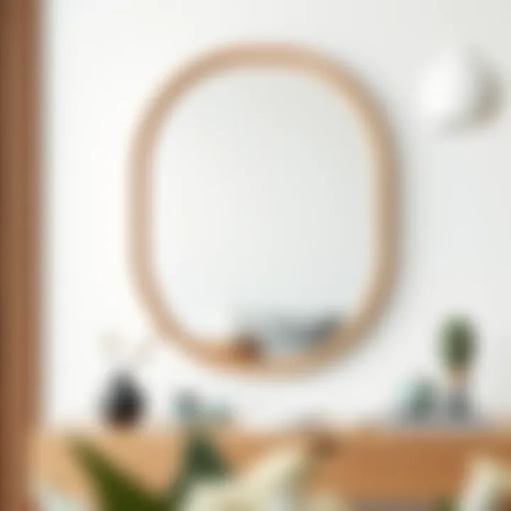 Modern wooden mirror featuring minimalist design