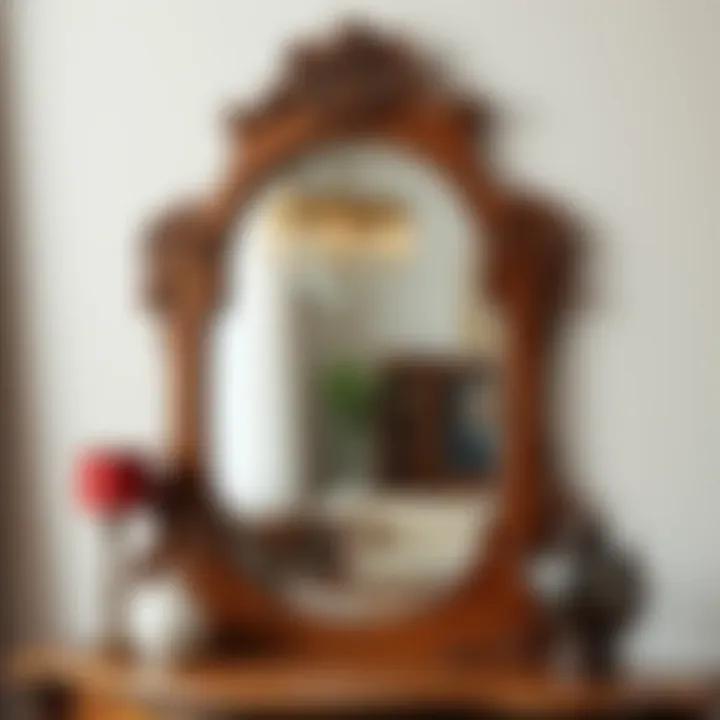 Vintage wooden mirror with classic detailing