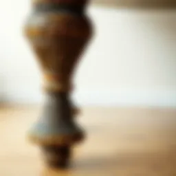 Elegant wooden table leg showcasing intricate design