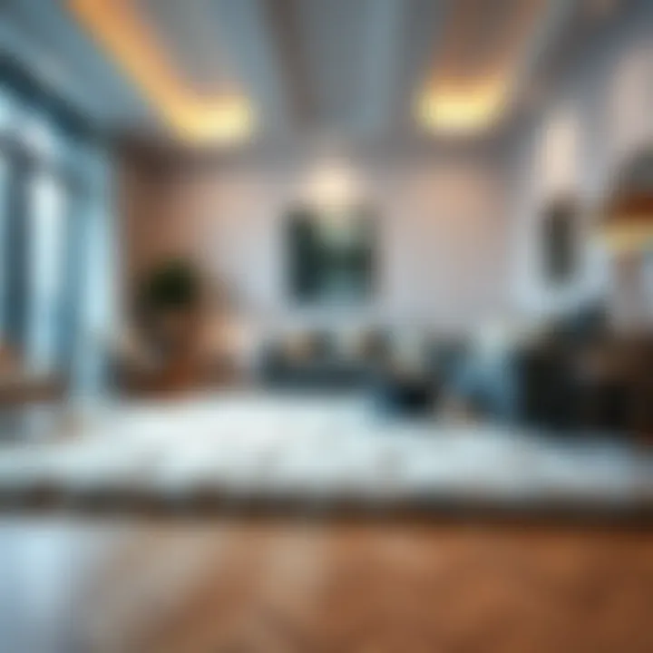 A luxurious living room featuring a plush wool rug