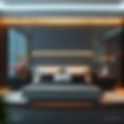 Elegant modern bed headboard design