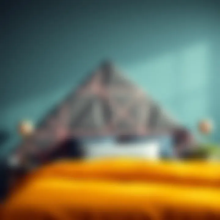 Artistic Geometric Headboard Unique geometric bed headboard showcasing creativity