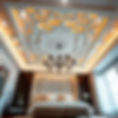 Elegant Modern Ceiling Design Elegant modern bedroom ceiling design featuring intricate patterns