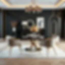 Elegant dining table set with stylish chairs